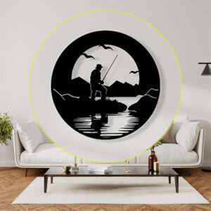 fekete fali dekoráció horgászoknak