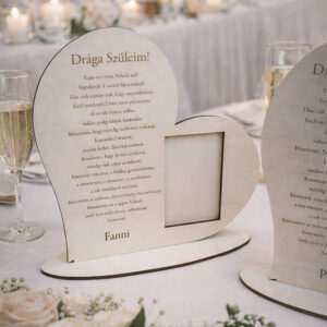 Esküvői szülő köszöntő fénykép tartóval