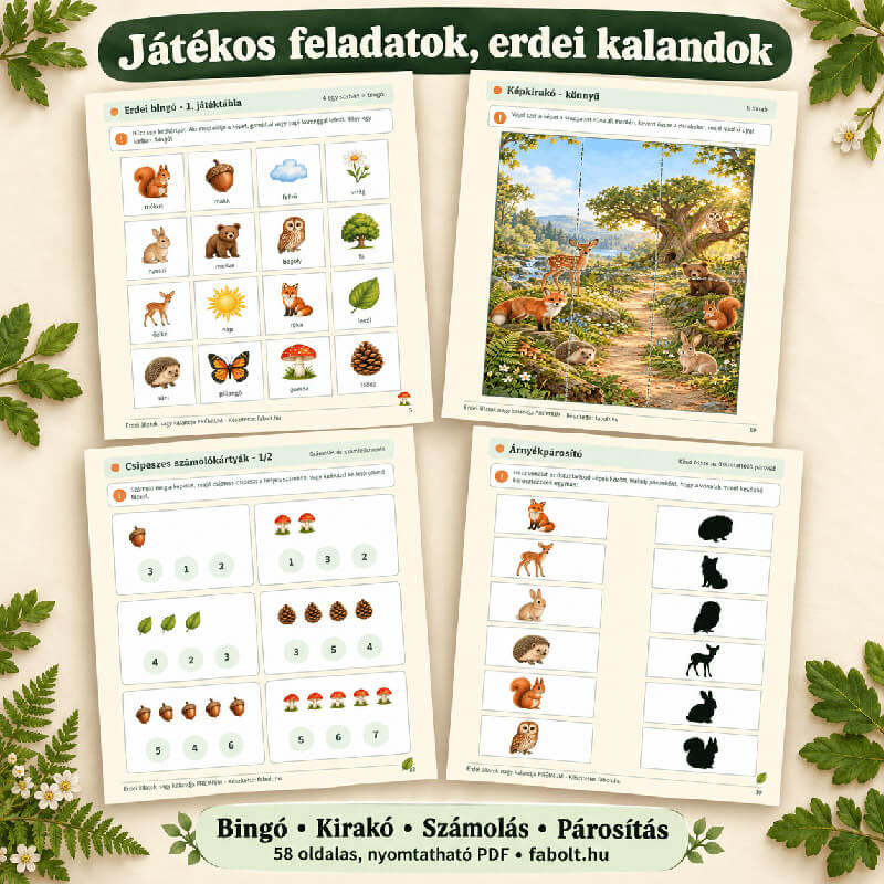 Erdei állatok nagy kalandja- nyomtatható fejlesztő csomag - Image 2
