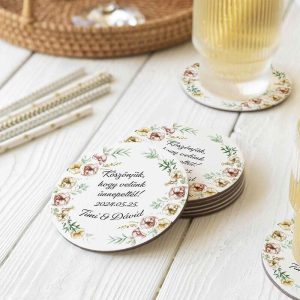 esküvői köszönőajándék poháralátét